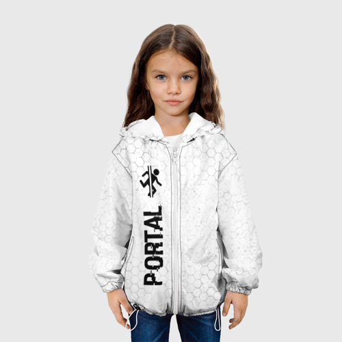 Детская куртка 3D Portal glitch на светлом фоне по-вертикали, цвет белый - фото 4