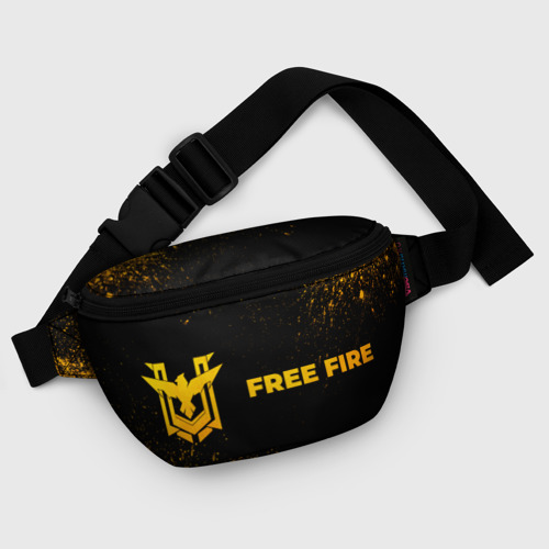 Поясная сумка 3D с принтом Free Fire - gold gradient по-горизонтали, фото #5