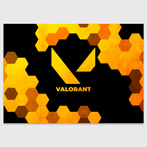 Поздравительная открытка с принтом Valorant - gold gradient, вид спереди №1