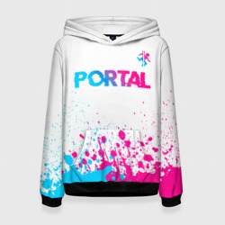 Женская толстовка 3D Portal neon gradient style посередине