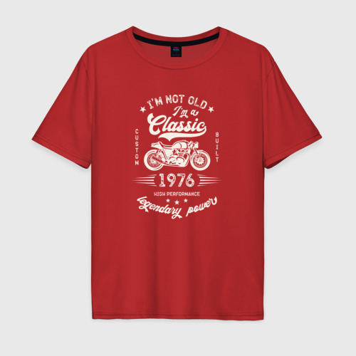 Мужская футболка хлопок Oversize с принтом Классика 1976, вид спереди #2