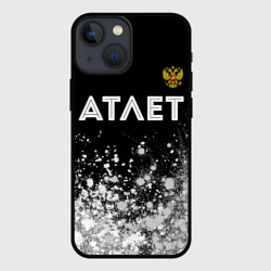 Чехол для iPhone 13 mini Атлет из России и герб РФ посередине