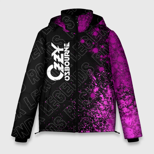 Мужская зимняя куртка 3D Ozzy Osbourne rock legends по-вертикали, цвет черный