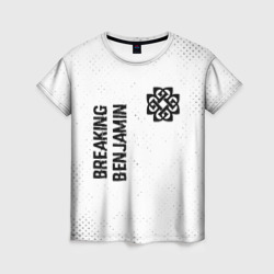 Женская футболка 3D Breaking Benjamin glitch на светлом фоне вертикально