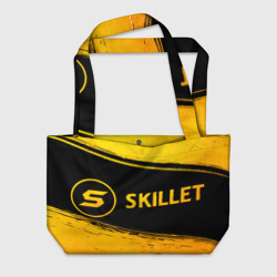 Пляжная сумка 3D Skillet - gold gradient по-горизонтали