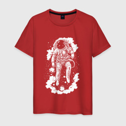 Светящаяся мужская футболка Космонавт среди звезд