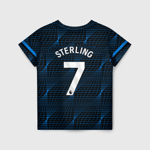 Детская футболка 3D Рахим Стерлинг форма Челси 23-24 гостевая, цвет 3D печать - фото 2