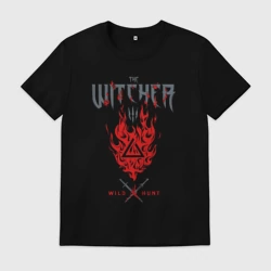 Мужская футболка хлопок Ведьмак - знак Игни