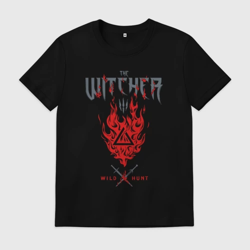 Мужская футболка хлопок Ведьмак - знак Игни