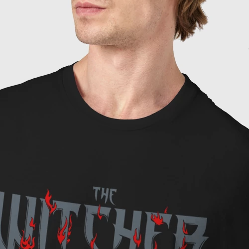 Мужская футболка хлопок Ведьмак - знак Игни - фото 6