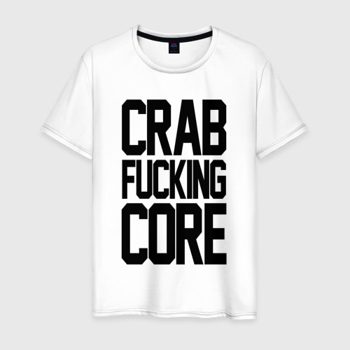 Мужская футболка из хлопка с принтом Crabcore, вид спереди №1