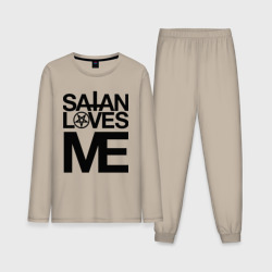 Мужская пижама с лонгсливом хлопок Satan love's me   