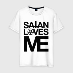 Мужская футболка хлопок Satan love's me   