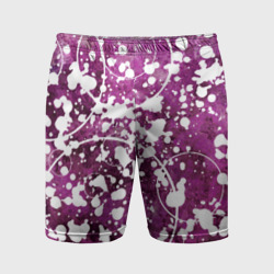 Мужские шорты спортивные Абстракция - круги на пурпурном