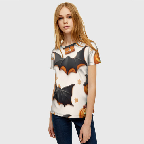 Женская футболка 3D с принтом Сладкий хеллоуин, фото на моделе #1