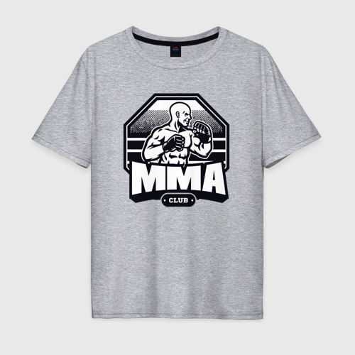 Мужская футболка хлопок Oversize MMA club, цвет меланж