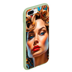 Чехол для iPhone 7Plus/8 Plus матовый Нейросеть - портрет девушки в абстракции - фото 2