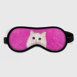 Маска для сна 3D Милый кот мем в сердечках кавайный