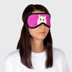 Маска для сна 3D Милый кот мем в сердечках кавайный - фото 2