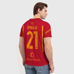 Мужская футболка 3D Пауло Дибала ФК Рома форма 23-24 домашняя - фото 2