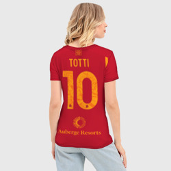 Женская футболка 3D Slim Тотти ФК Рома форма 23-24 домашняя - фото 2