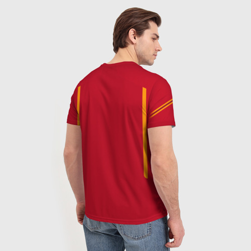 Мужская футболка 3D ФК Рома форма 23-24 домашняя, цвет 3D печать - фото 4