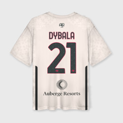 Женская футболка oversize 3D Пауло Дибала ФК Рома форма 23-24 гостевая