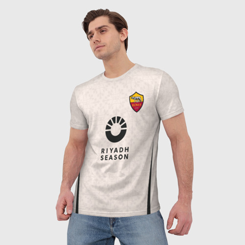 Мужская футболка 3D Тотти ФК Рома форма 23-24 гостевая, цвет 3D печать - фото 3