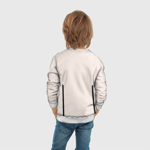 Детский свитшот 3D с принтом ФК Рома форма 23-24 гостевая, вид сзади #2