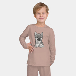 Детская пижама с лонгсливом хлопок Пушистый щенок - фото 2