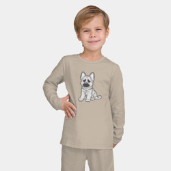 Детская пижама с лонгсливом хлопок Маленький пушистый щенок - фото 2