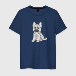 Мужская футболка хлопок Маленький пушистый щенок