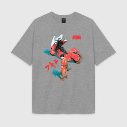 Женская футболка Oversize хлопок texturе Akira киберпанк аниме и манга 