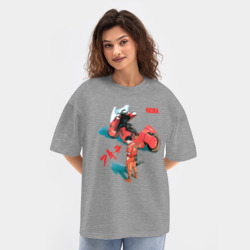 Женская футболка Oversize хлопок texturе Akira киберпанк аниме и манга  - фото 2