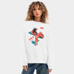 Женский свитшот oversize без начеса хлопок Akira киберпанк аниме и манга  - фото 2