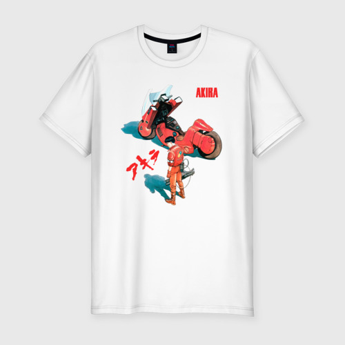 Мужская приталенная футболка из хлопка с принтом Akira киберпанк аниме и манга, вид спереди №1