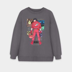 Женский свитшот oversize без начеса хлопок Канеда из аниме акира