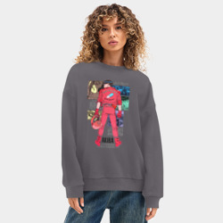 Женский свитшот oversize без начеса хлопок Канеда из аниме акира - фото 2