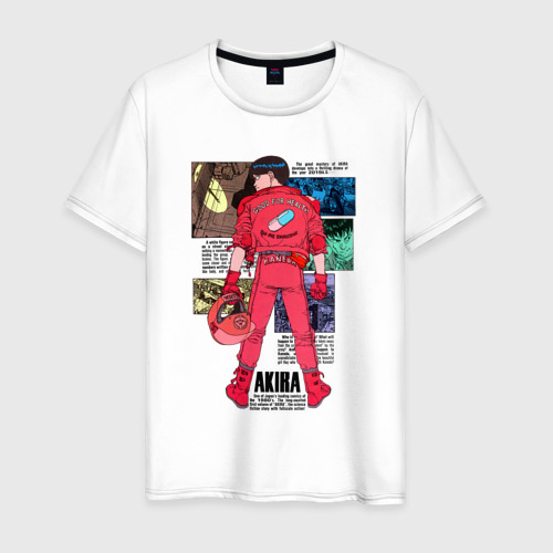 Мужская футболка из хлопка с принтом Канеда из аниме акира, вид спереди №1