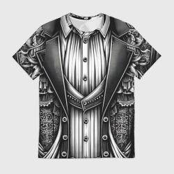 Мужская футболка 3D Черно-белый готический костюм