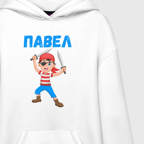 Худи SuperOversize хлопок Павел - мальчик пират, цвет белый - фото 3