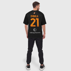 Мужская футболка oversize 3D Пауло Дибала ФК Рома форма 23-24 третья - фото 2