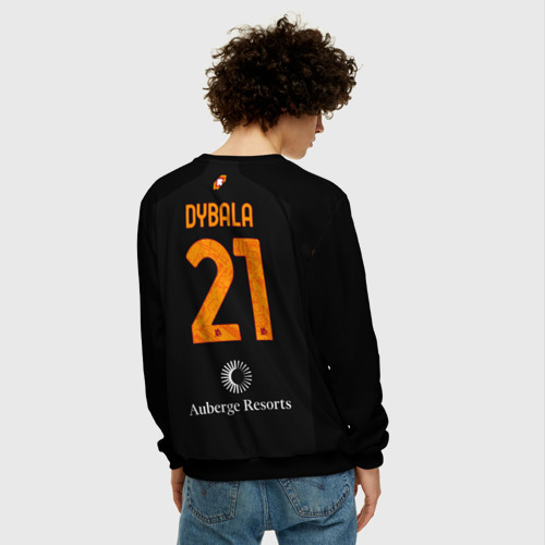Мужской свитшот 3D Пауло Дибала ФК Рома форма 23-24 третья, цвет черный - фото 4