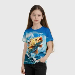 Детская футболка 3D Fisherman golden - фото 2