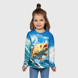 Детский лонгслив 3D Fisherman golden - фото 2