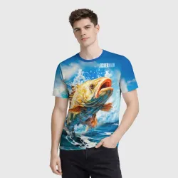 Мужская футболка 3D Fisherman golden - фото 3