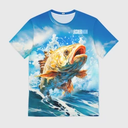 Мужская футболка 3D Fisherman golden