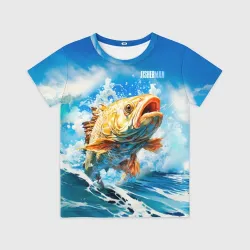 Детская футболка 3D Fisherman golden