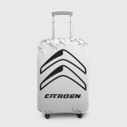 Чехол для чемодана 3D Citroen speed на светлом фоне со следами шин