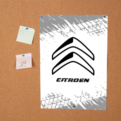 Постер Citroen speed на светлом фоне со следами шин - фото 2